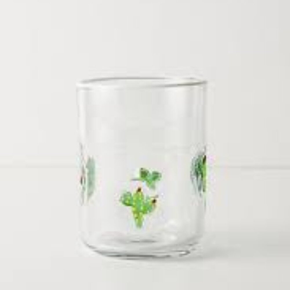 Anthropologie Icon Juice Glass Cactus